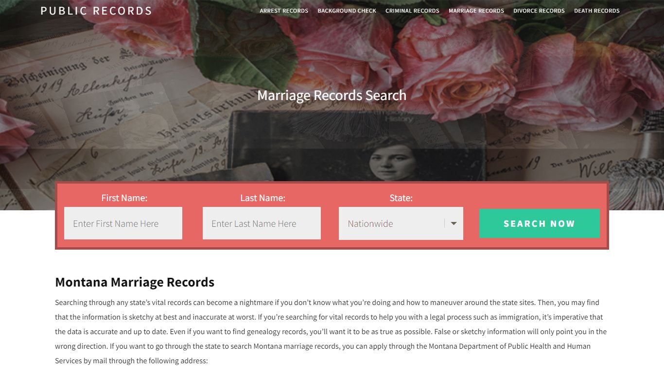 Montana Marriage Records | Enter Name and Search. 14Days Free